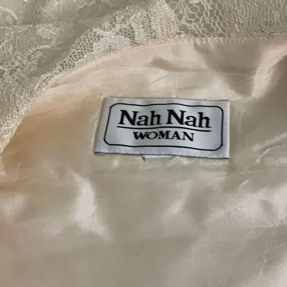 Nah Nah Woman Ivory Vintage Lace Formal Lined Embellished Sequin Dress Jacket - Picture 6 of 8